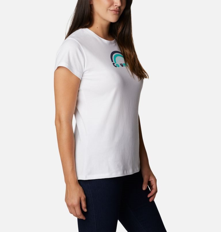 Women's Columbia Trek Short Sleeve Graphic T Shirts White | CA-S1634