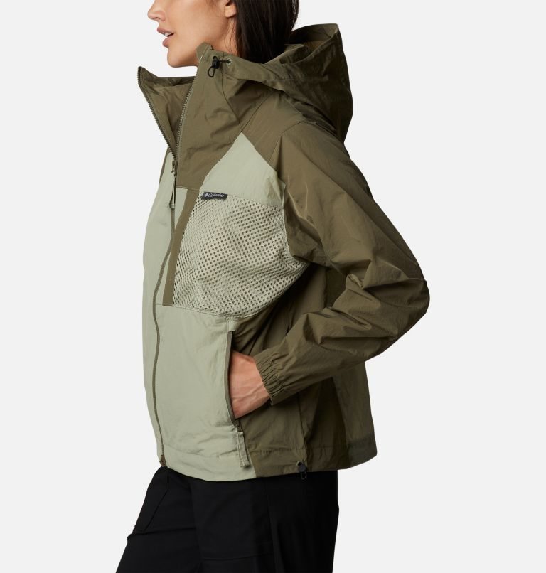 Women's Columbia Wallowa Park Novelty Windbreaker Jackets Olive | CA-C6058