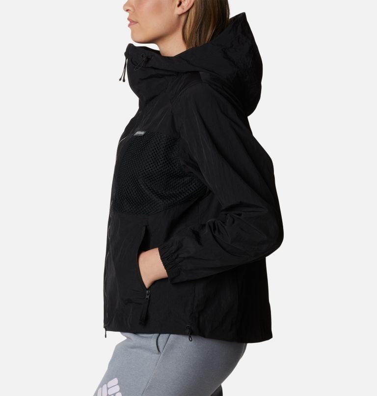 Women's Columbia Wallowa Park Novelty Windbreaker Jackets Black | CA-I5381