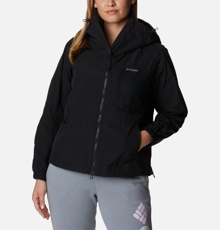 Women\'s Columbia Wallowa Park Novelty Windbreaker Jackets Black | CA-I5381