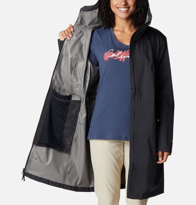 Women's Columbia Weekend Adventure Long Shell Jackets Black | CA-CA608