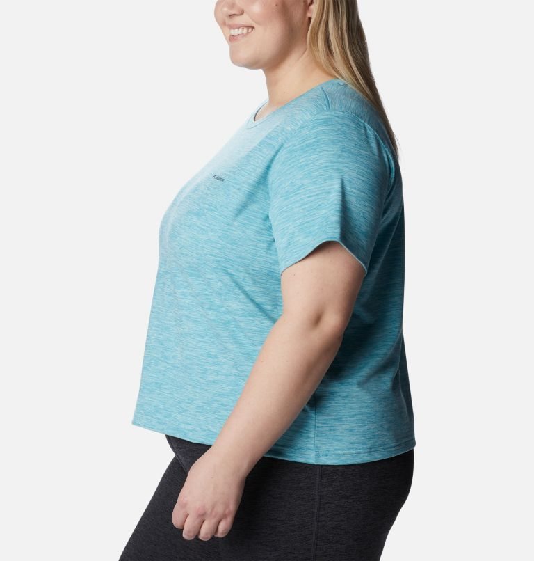 Women's Columbia Weekend Adventure Short Sleeve T Shirts Turquoise | CA-A5A16