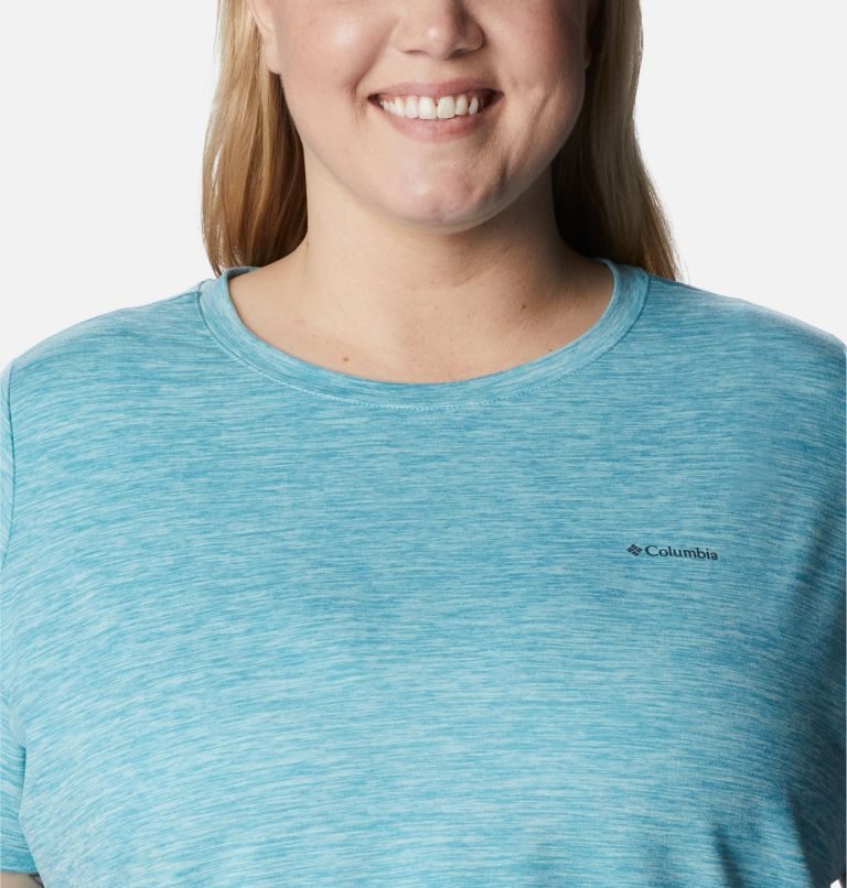 Women's Columbia Weekend Adventure Short Sleeve T Shirts Turquoise | CA-A5A16