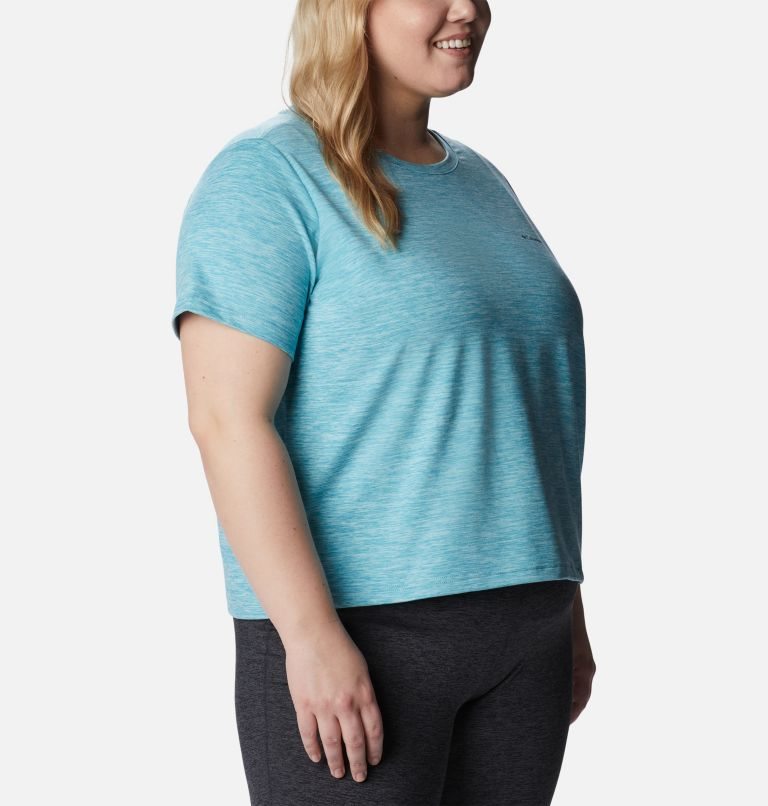 Women's Columbia Weekend Adventure Short Sleeve T Shirts Turquoise | CA-A5A16