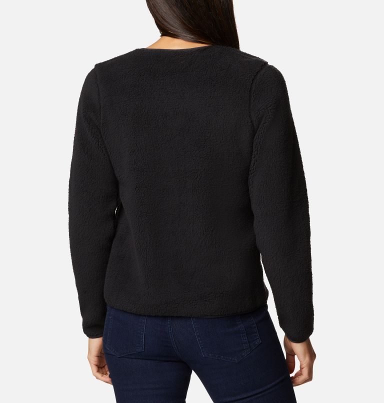 Women's Columbia West Bend Fleece Crew Sweatshirts Black | CA-LL5A0