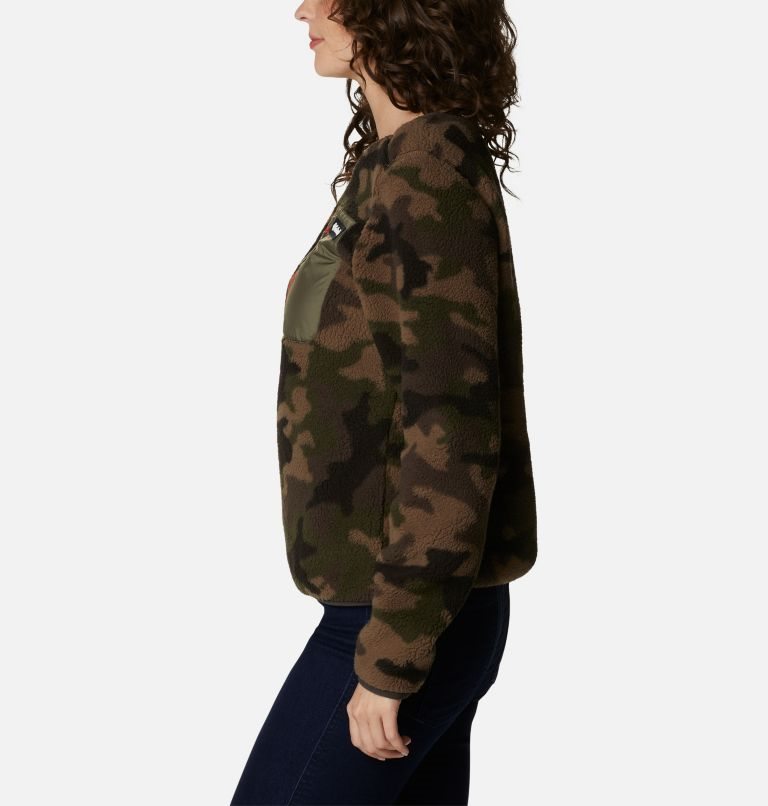 Women's Columbia West Bend Fleece Crew Sweatshirts Camo | CA-V18AL