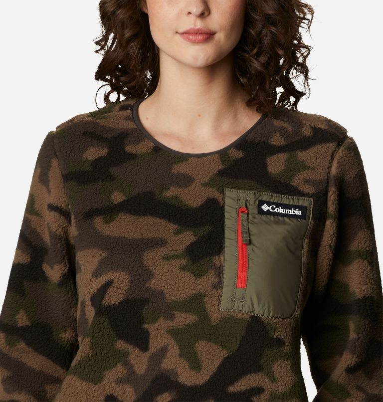 Women's Columbia West Bend Fleece Crew Sweatshirts Camo | CA-V18AL